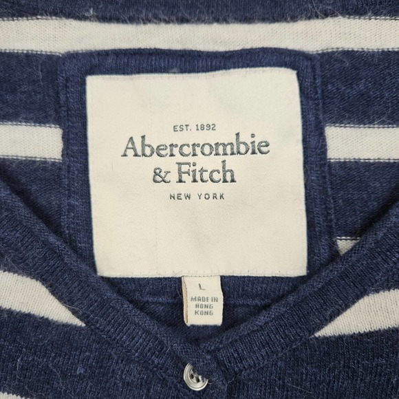 Vintage Abercrombie & Fitch Shirt Size Large Rabbit Hair Blend Striped - Picture 4 of 8
